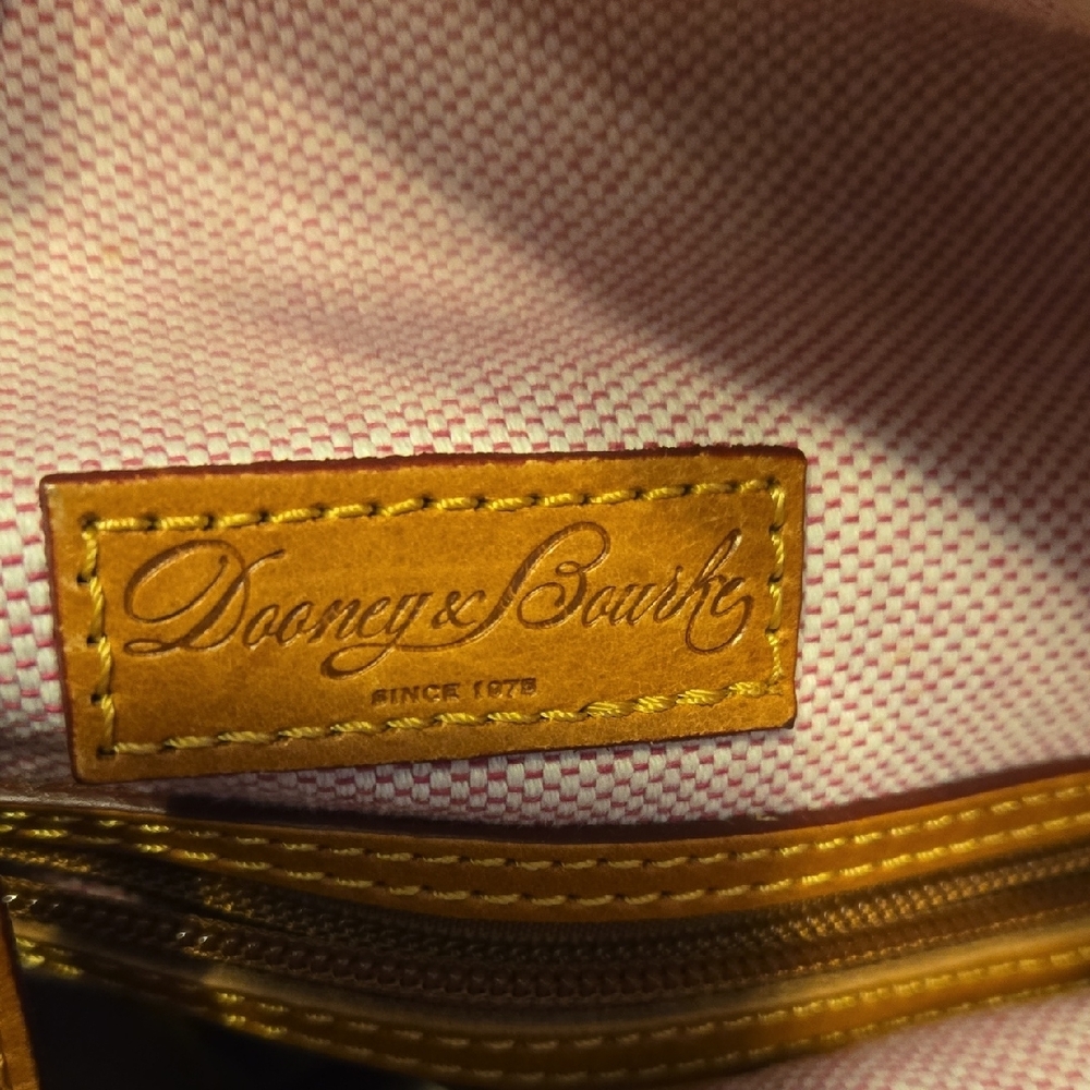 Dooney & Bourke Navy and Tan Leather Tote - Picture 5 of 10